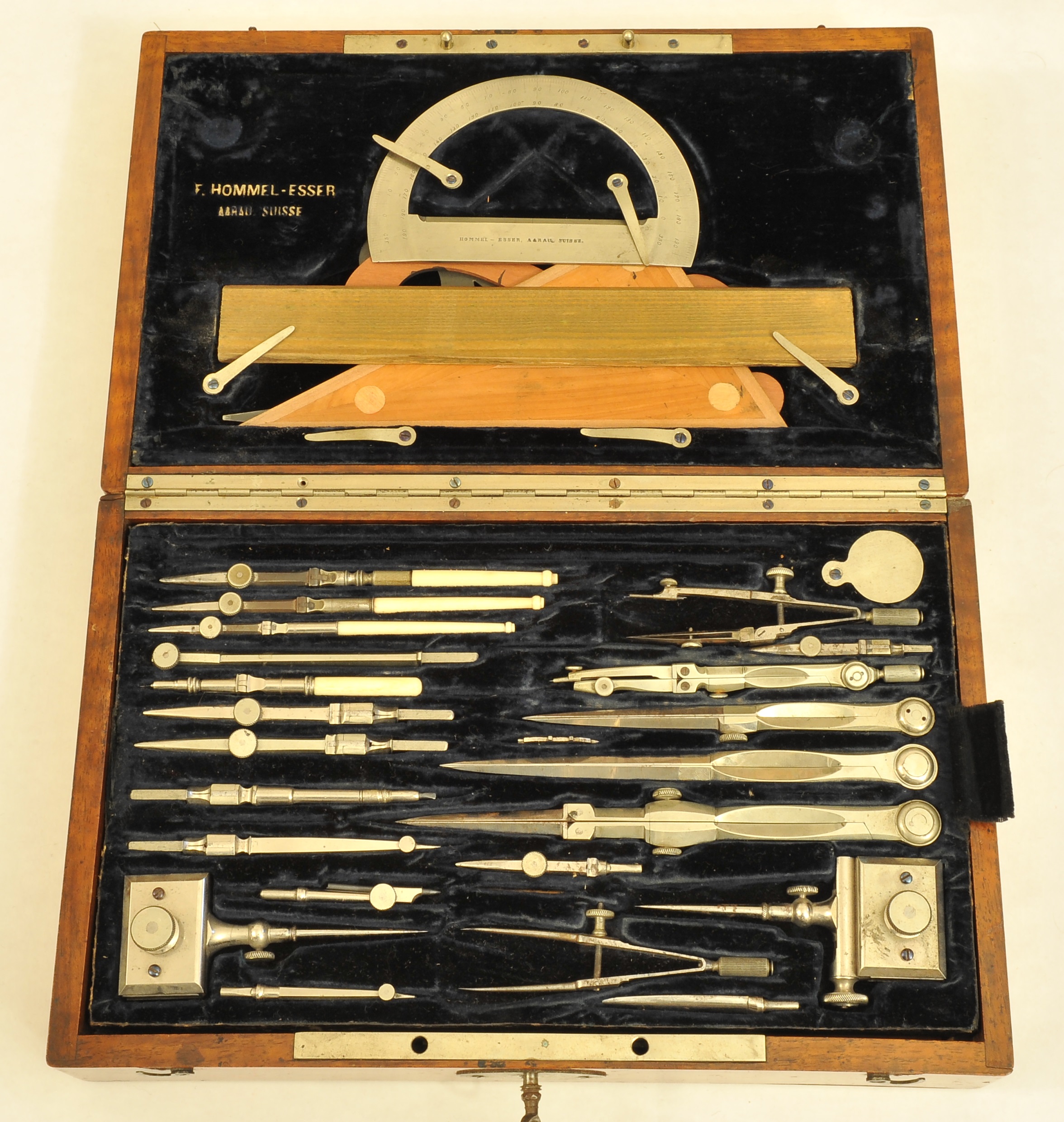 A Great Architect Drawing Instruments Set made by Hommel & Esser Aarau