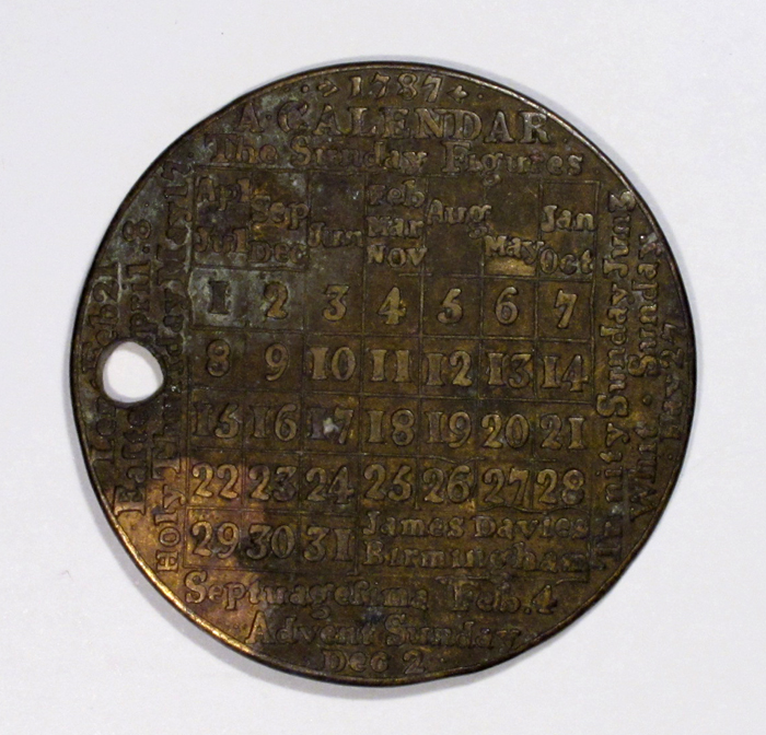 1787 Calendar Medal by James Davies of Birmingham - Fleaglass