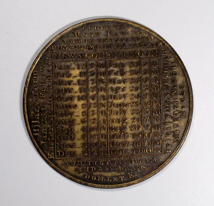 1823 calendar Medal by Peter Kempson - Fleaglass