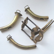 CASED GOLD-PLATED TRACHEOTOMY TUBE SET W. DILATOR