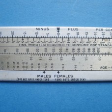 C1930 METABOLISM SLIDE RULE FOR HARRIS-BENEDICT EQUATION