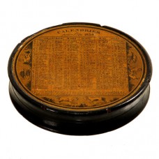 Paper-Mache Snuff box with Calender, C 1835