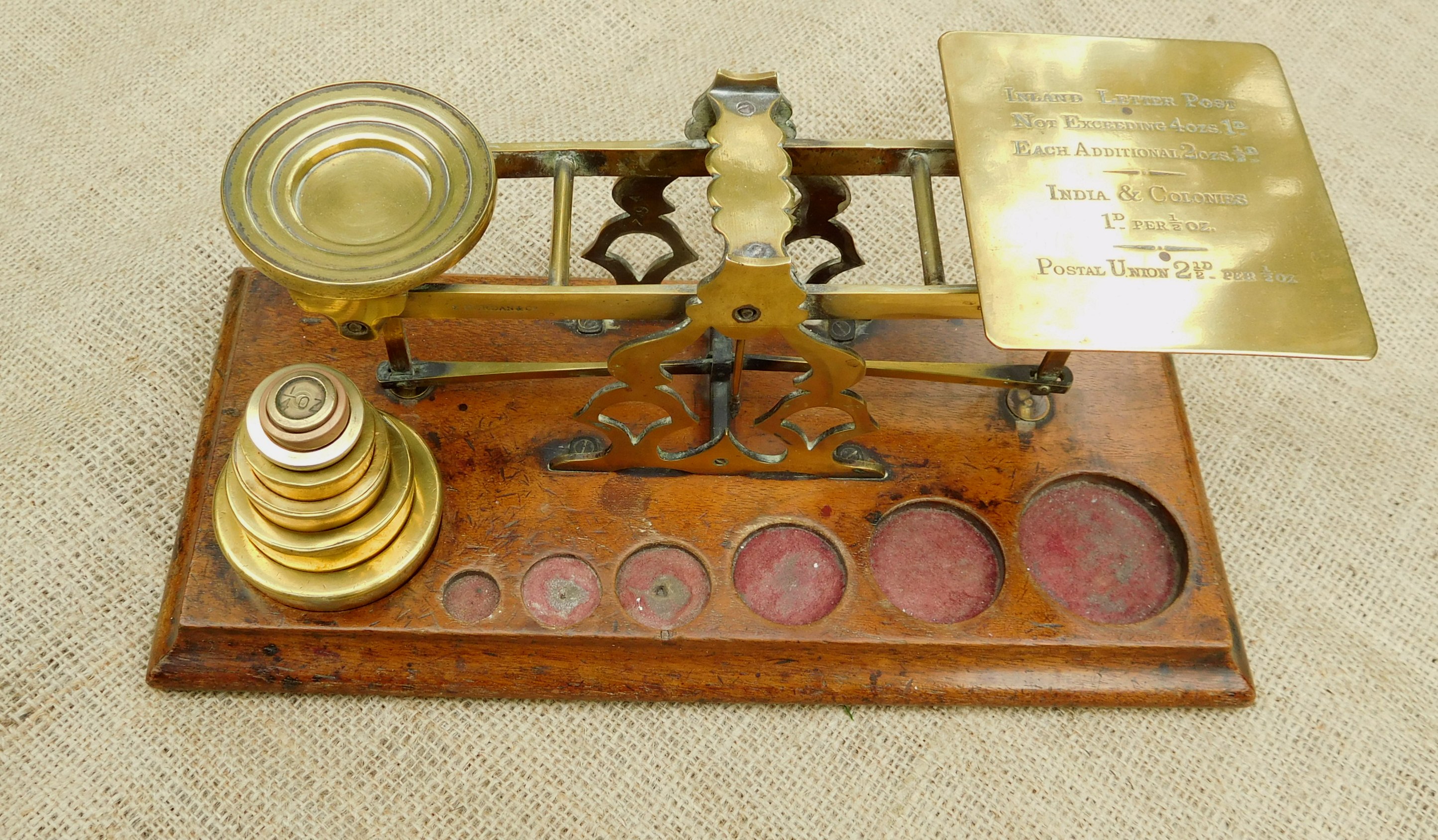 A Late 19th Century Set Of English Brass, Postal Scales By S.Morden ...