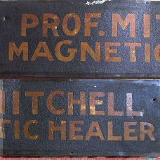 19th-century sign for a mesmerist: PROF. MITCHELL  MAGNETIC HEALER