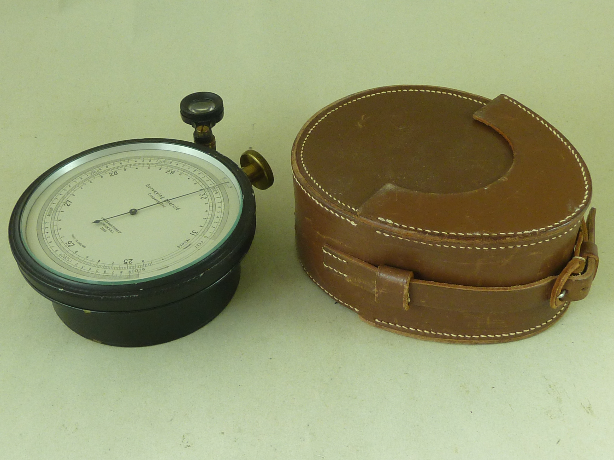 Surveying Aneroid Altimeter Barometer Lawes Rabjohns Ltd London Brass ...