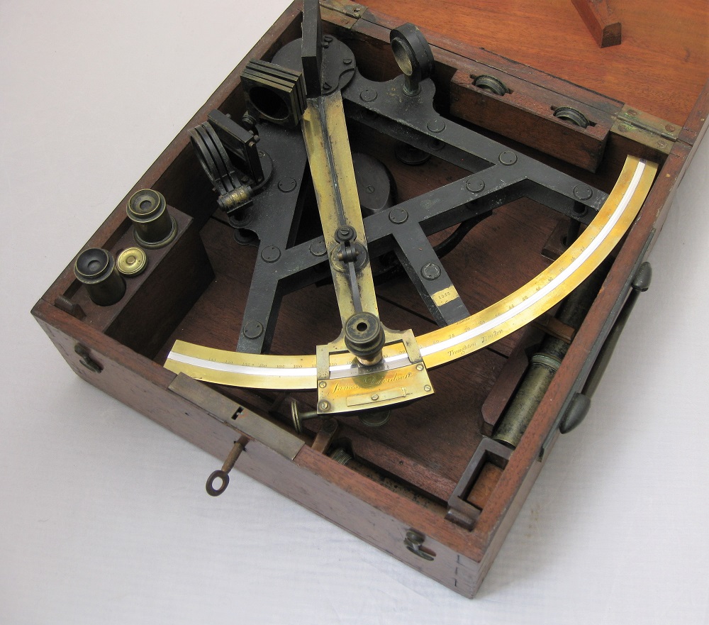 Double T-frame vernier sextant with platinum scale by Troughton, circa ...