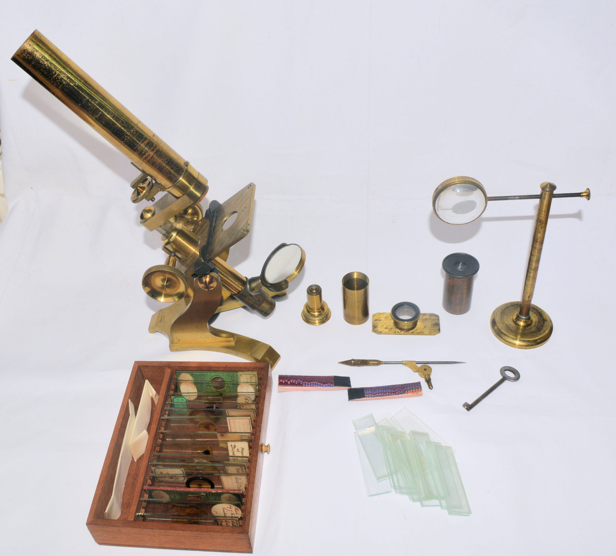 SOLD – Microscope in case – J.H. Steward.