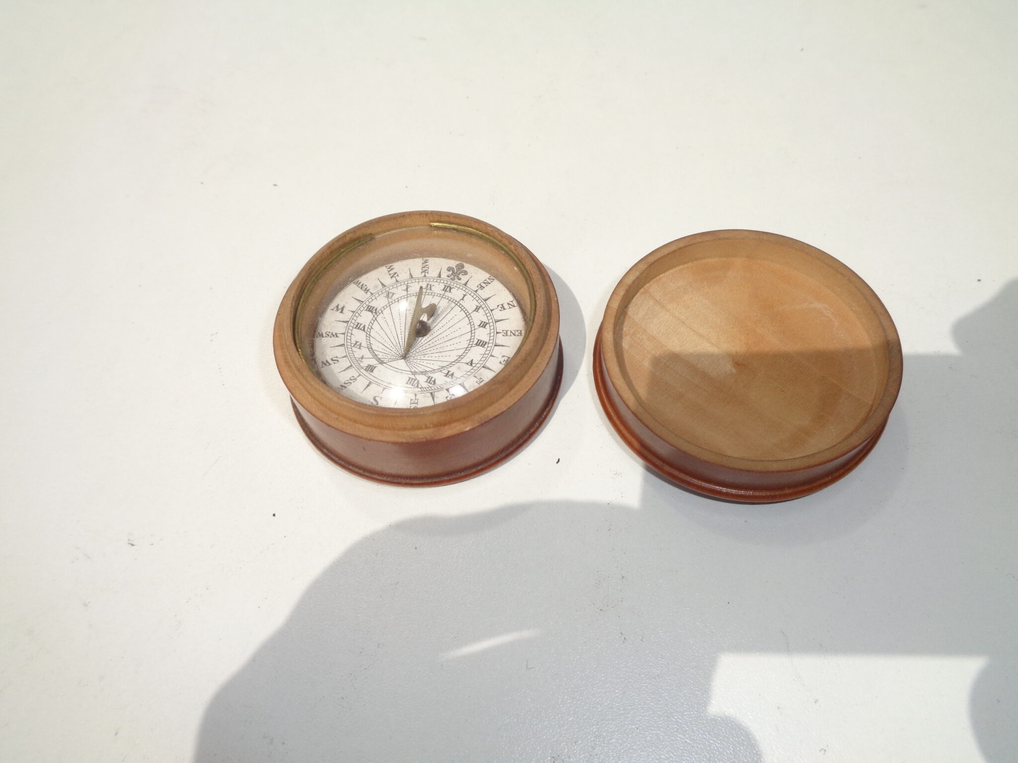 A small boxwood sundial compass ca 1880