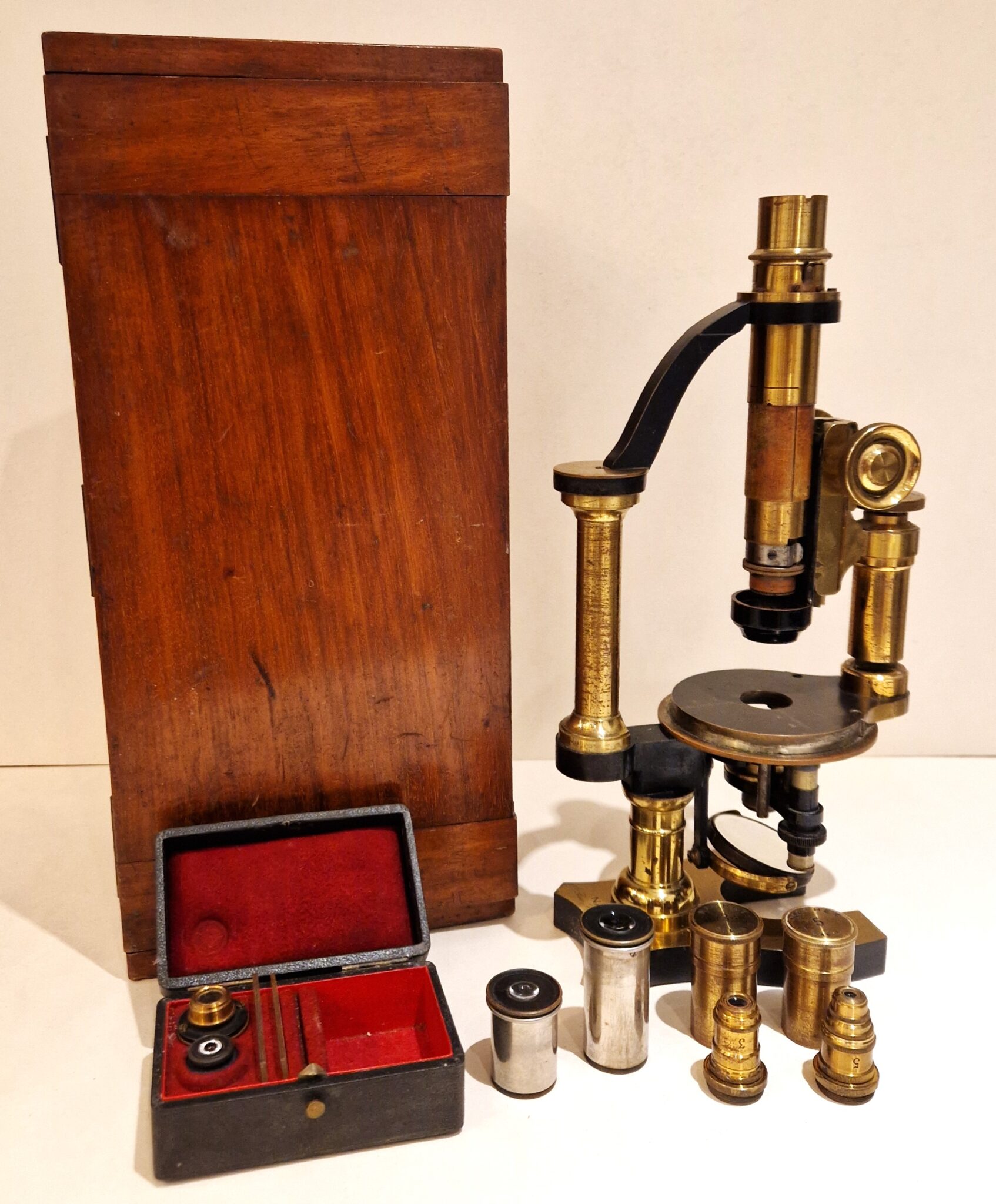 A rare example of the small size polarizing microscope by Nachet, circa 1900