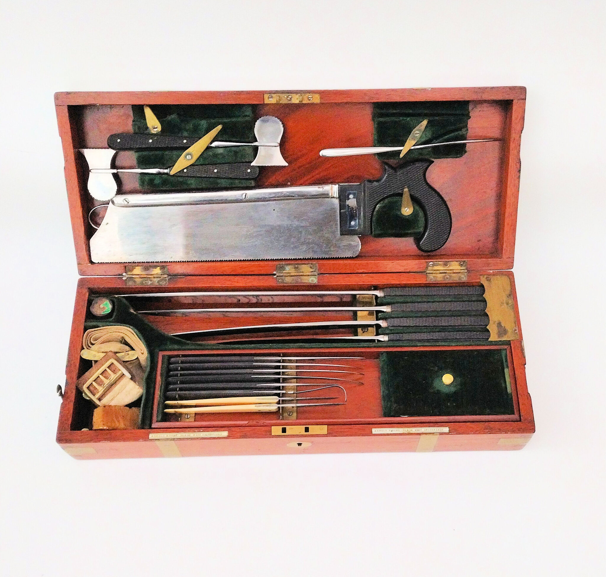 A fine presentation set of surgical instruments.