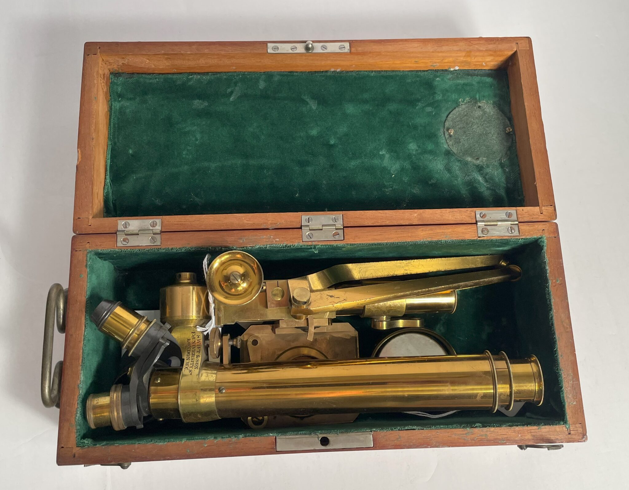 Signed J Swift & Son Portable folding microscope with case