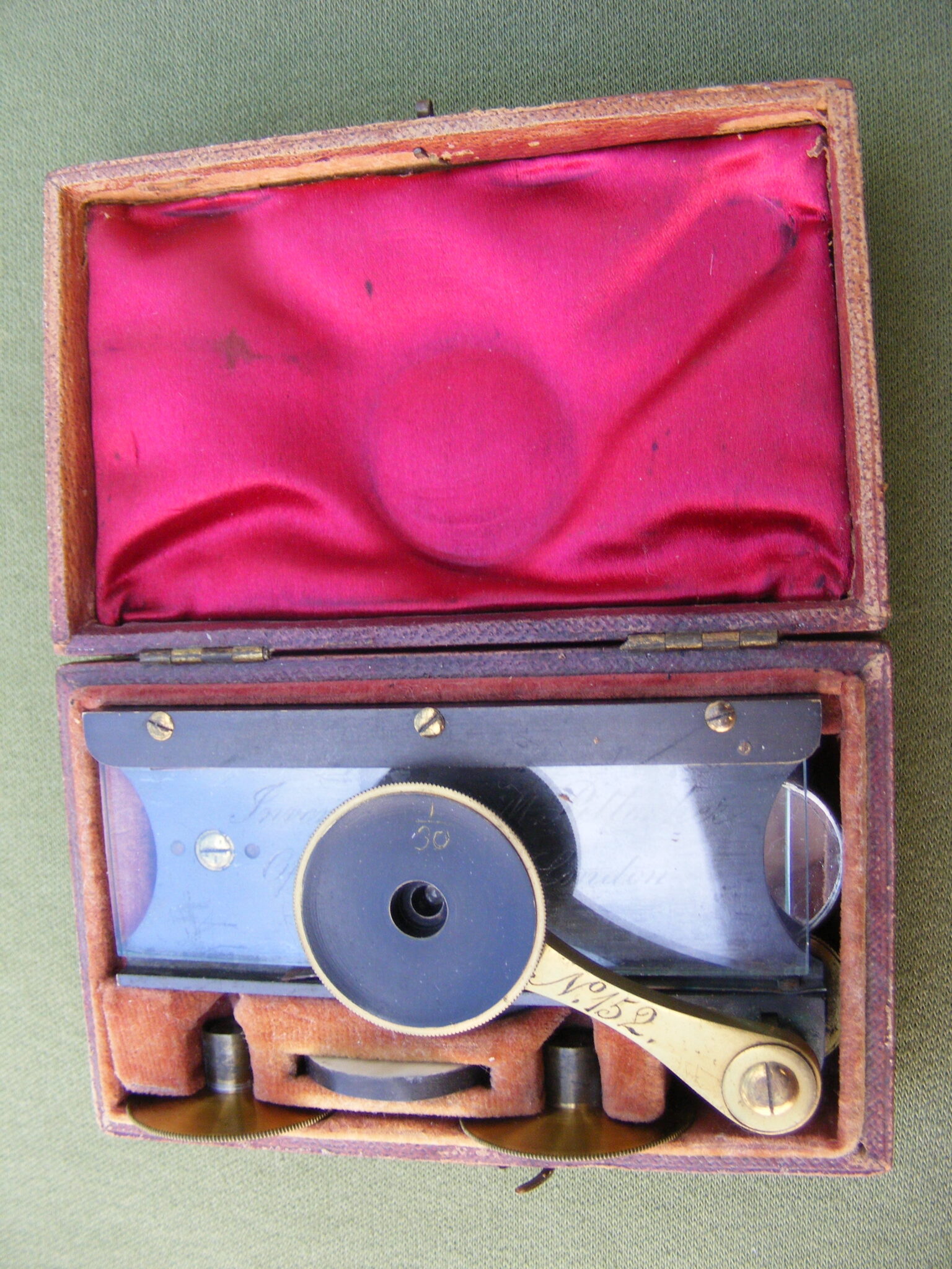 FINE & RARE MORITZ PILLISCHER’S LENTICULAR POCKET SIMPLE MICROSCOPE