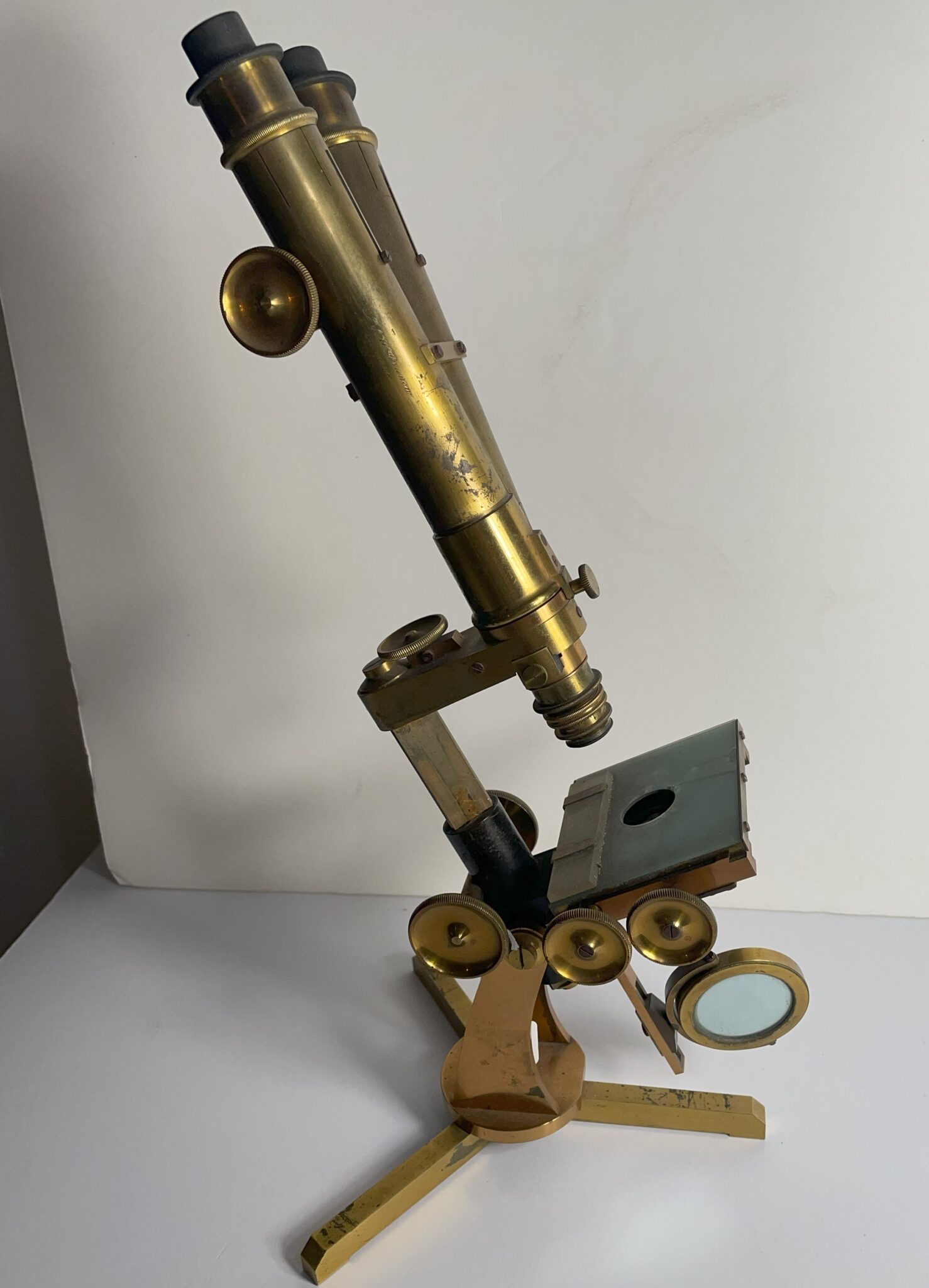 Folding Binocular Microscope by J&W Grunow