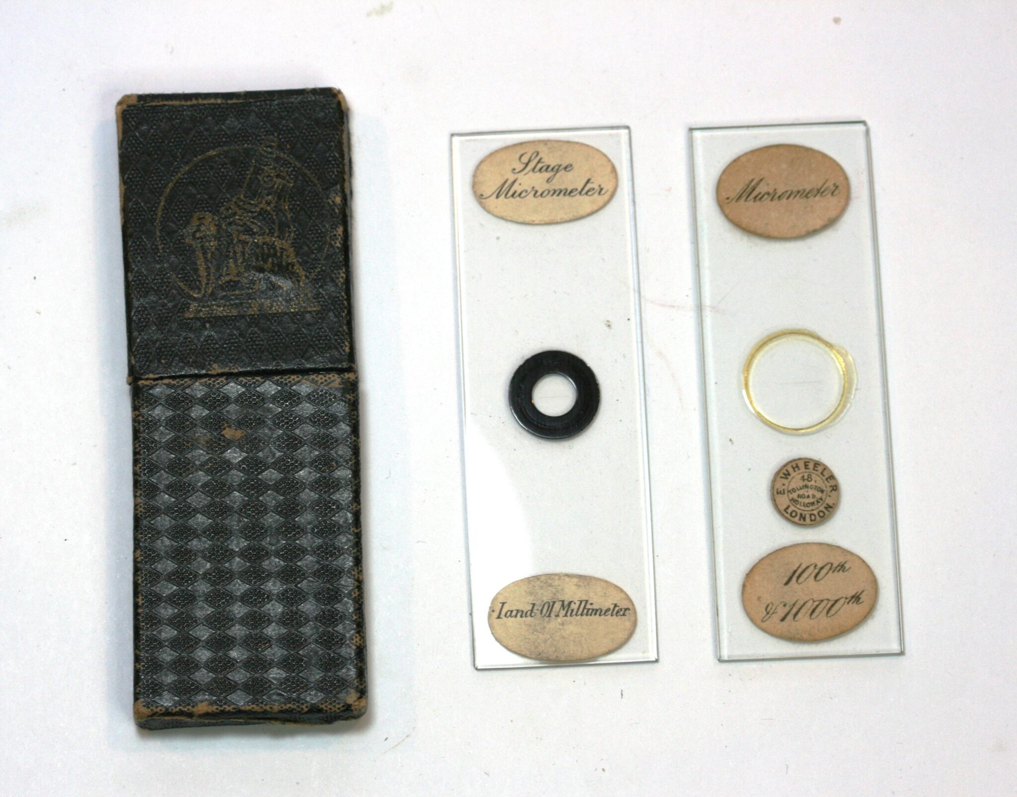 2 x MICROSCOPE SLIDES IN ORIG. CASE , GOOD COND.