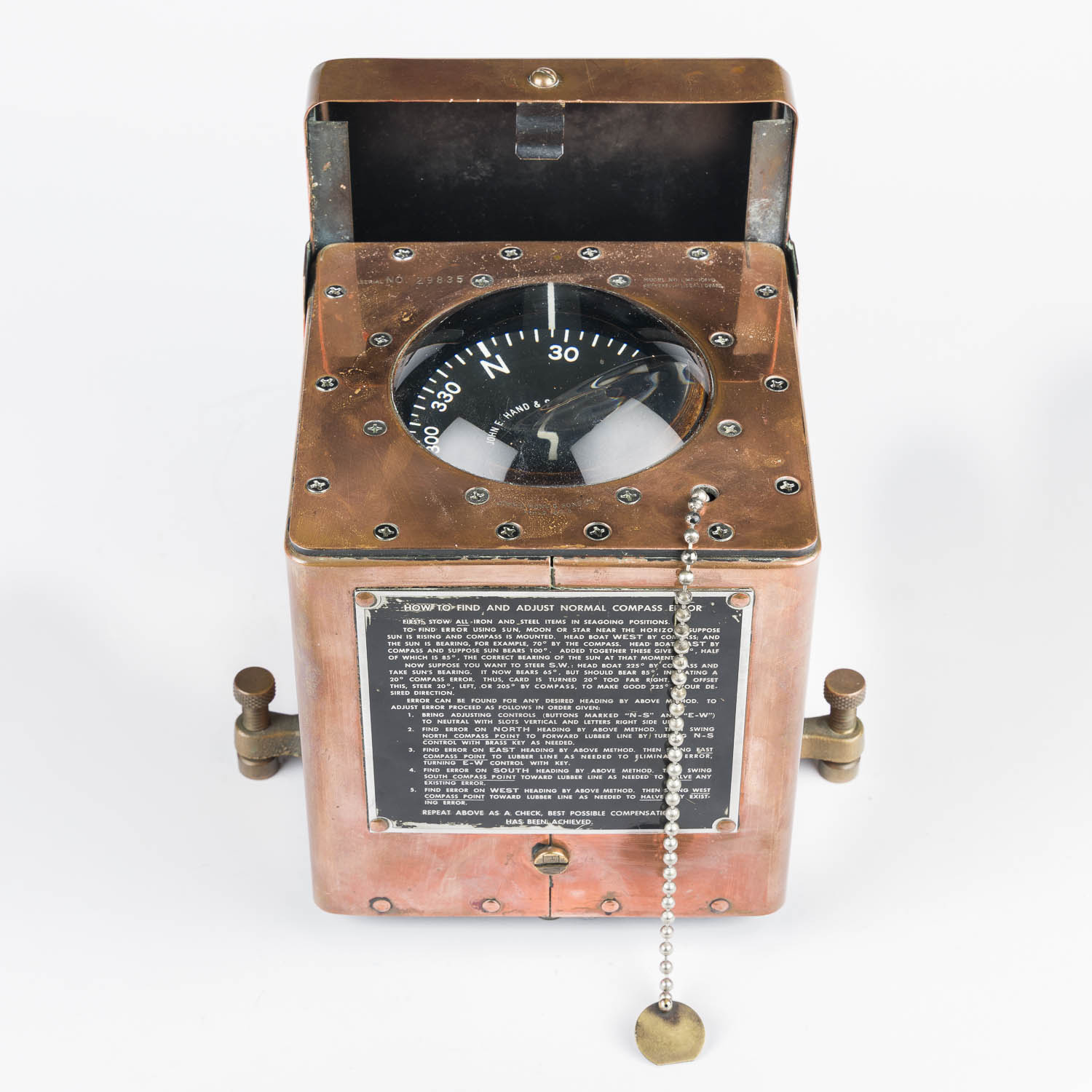 WWII era Lifeboat compass by Hand & Sons of Philadelphia